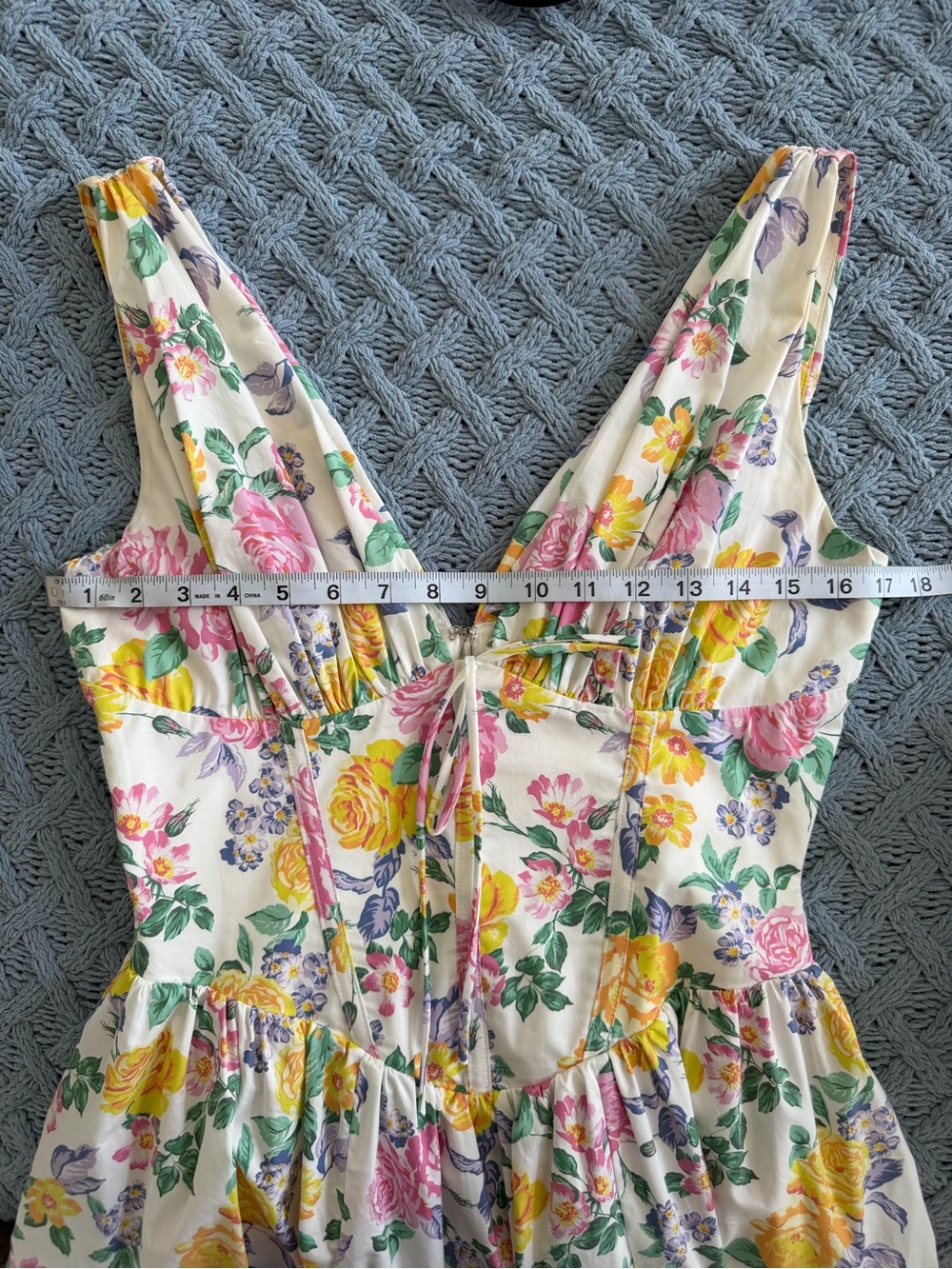 House of CB White Maxi Dress with Pink & Yellow Floral Print - Picture 7 of 9
